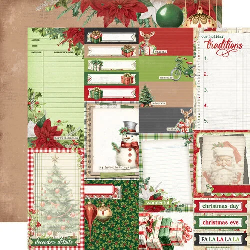Simple Stories - Simple Vintage Believe Collection - 12 x 12 Double Sided Paper - Journal Elements