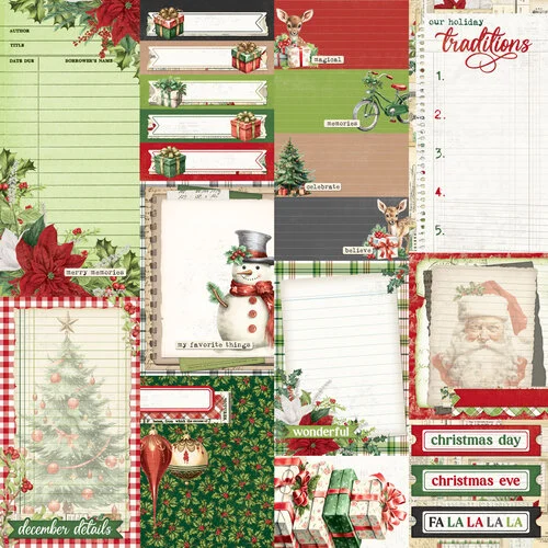 Simple Stories - Simple Vintage Believe Collection - 12 x 12 Double Sided Paper - Journal Elements