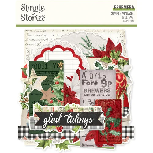 Simple Stories - Simple Vintage Believe Collection - Ephemera 1 Simple Stories - Simple Vintage Believe Collection - Ephemera