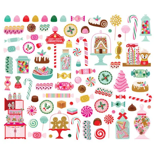 Simple Stories - Hard Candy Christmas Collection - Ephemera - Sweets Bits And Pieces 2 Simple Stories - Hard Candy Christmas Collection - Ephemera - Sweets Bits And Pieces