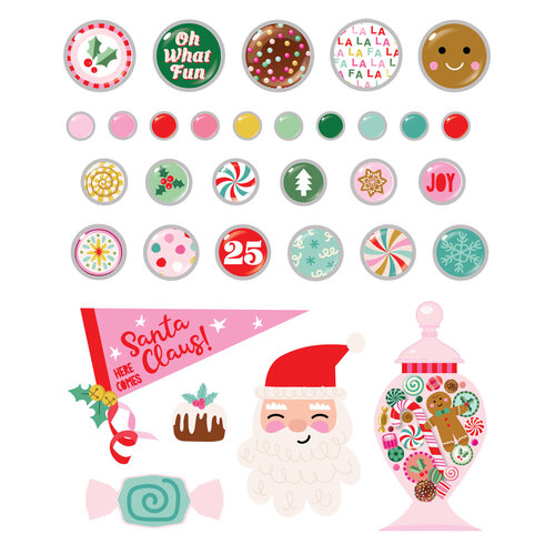 Simple Stories - Hard Candy Christmas Collection - Self Adhesive Decorative Brads