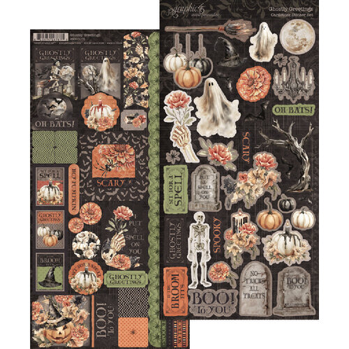 Graphic 45 - Ghostly Greetings Collection - Cardstock Stickers