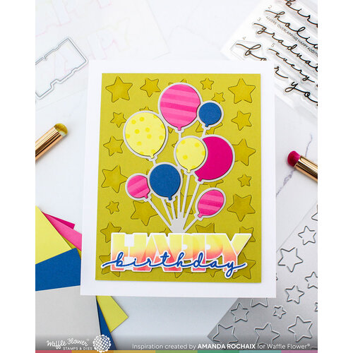 Waffle Flower Crafts - Die-N-Stencil - Overlapping Happy 2 Waffle Flower Crafts - Die-N-Stencil - Overlapping Happy