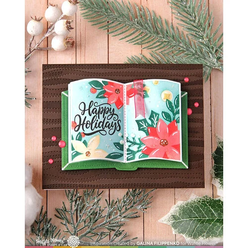 Waffle Flower Crafts - Stencils - Open Book Poinsettia