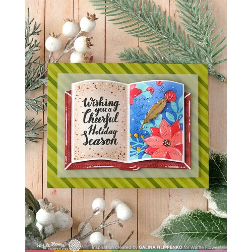Waffle Flower Crafts - Stencils - Open Book Poinsettia