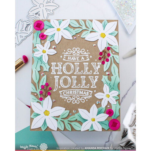 Waffle Flower Crafts - Stencils - Poinsettia Frame