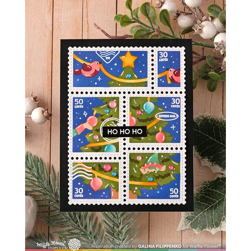 Waffle Flower Crafts - Postage Collage Collection - Stencils - Vertical Tree 3 Waffle Flower Crafts - Postage Collage Collection - Stencils - Vertical Tree