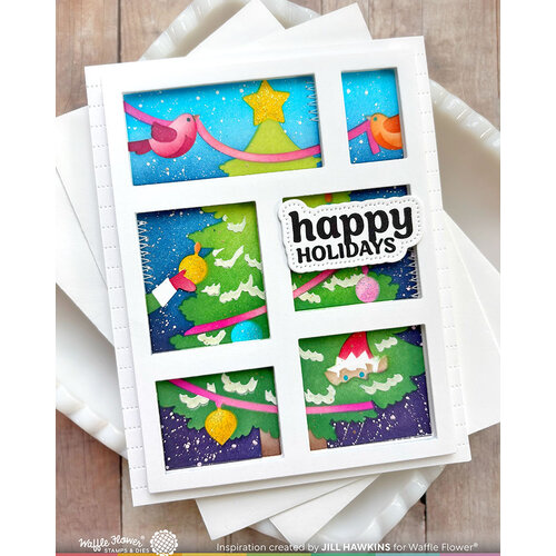 Waffle Flower Crafts - Postage Collage Collection - Stencils - Vertical Tree 5 Waffle Flower Crafts - Postage Collage Collection - Stencils - Vertical Tree