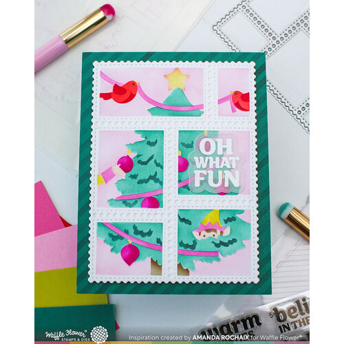 Waffle Flower Crafts - Postage Collage Collection - Stencils - Vertical Tree 8 Waffle Flower Crafts - Postage Collage Collection - Stencils - Vertical Tree