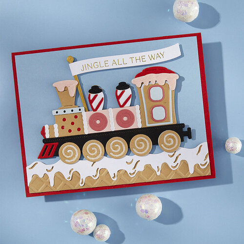 Spellbinders - Candy Christmas Collection - Etched Dies - Gingerbread Train
