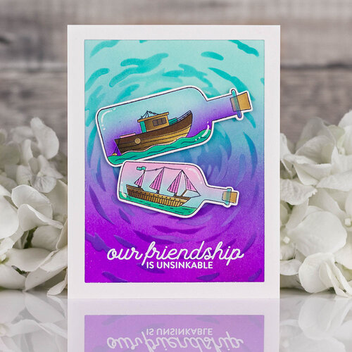 Pinkfresh Studio - Whispering Views Collection - Stencils - Message In A Bottle