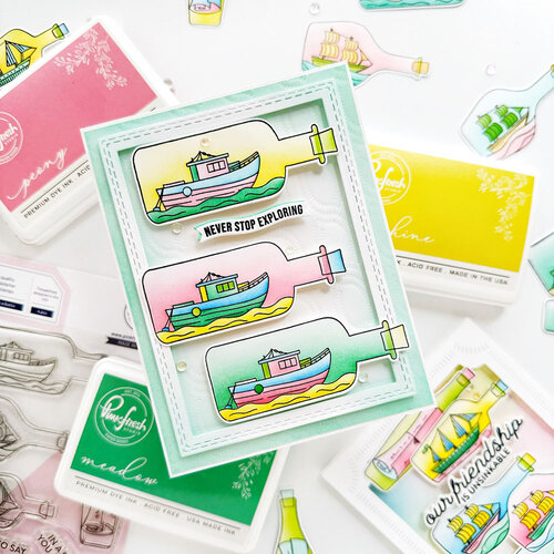 Pinkfresh Studio - Whispering Views Collection - Stencils - Message In A Bottle