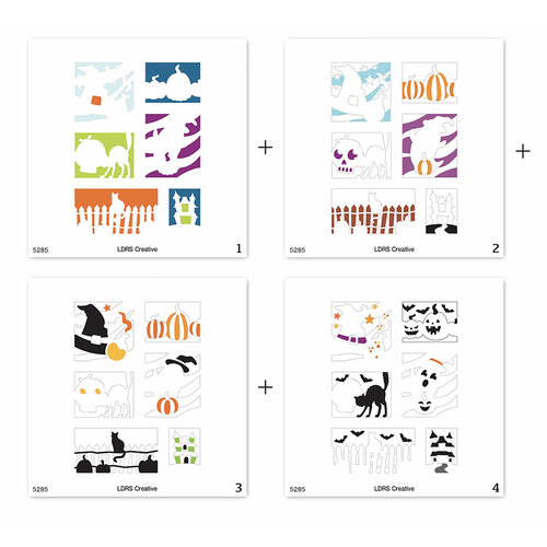 LDRS Creative - Cozy Corners Collection - Layering Stencils - Halloween Postage Collage 1 LDRS Creative - Cozy Corners Collection - Layering Stencils - Halloween Postage Collage