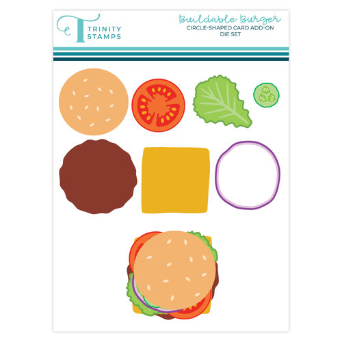 Trinity Stamps - Dies - Buildable Burger - Circle Card Add-On