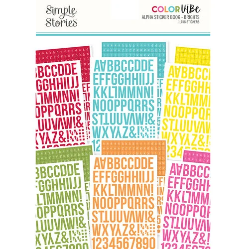 Simple Stories - Color Vibe Collection - Sticker Book - Alpha - Brights
