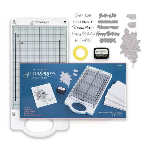 Spellbinders - BetterPress Letterpress System - For Life's Moments Sentiments Press Plates and Dies Bundle 1 Spellbinders - BetterPress Letterpress System - For Life's Moments Sentiments Press Plates and Dies Bundle