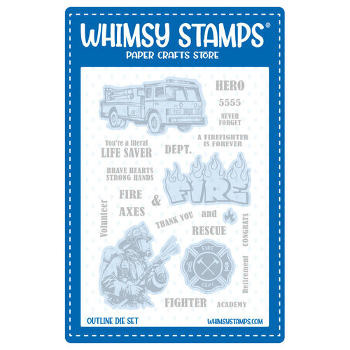 Whimsy Stamps - Dies - Firefighter 1 Whimsy Stamps - Dies - Firefighter