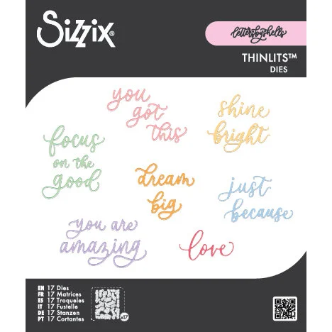 Sizzix - Letters by Shells - Thinlits Dies - Cheerful Phrases