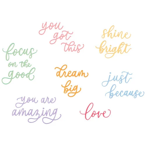Sizzix - Letters by Shells - Thinlits Dies - Cheerful Phrases