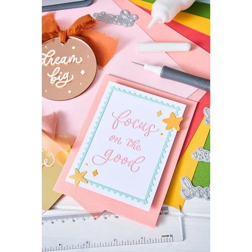 Sizzix - Letters by Shells - Thinlits Dies - Cheerful Phrases