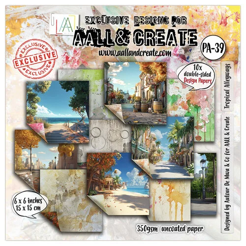 AALL and Create - Weathered Wanderings Collection - 6 x 6 Paper Pack - Tropical Alleyways