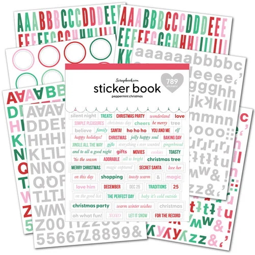 Scrapbook.com - Sticker Book - Peppermint Christmas with Silver Foil Accents