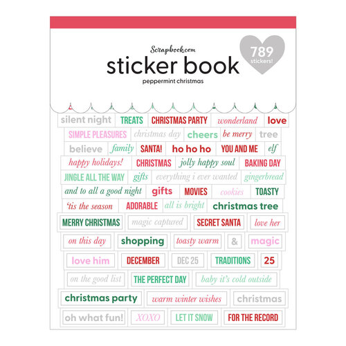 Scrapbook.com - Sticker Book - Peppermint Christmas with Silver Foil Accents
