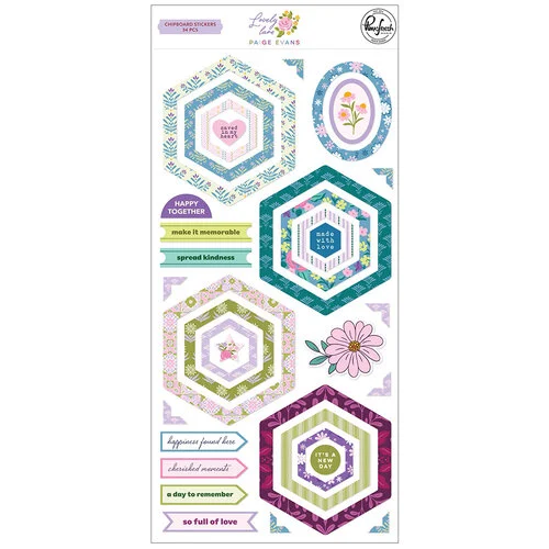 Pinkfresh Studio - Paige Evans - Lovely Lane Collection - Chipboard Stickers