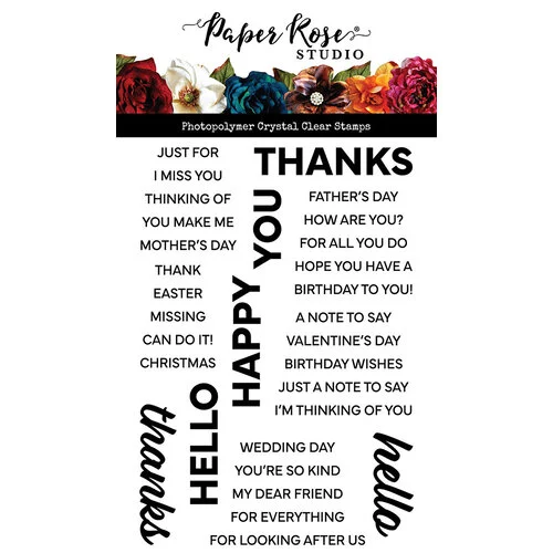 Paper Rose - Clear Photopolymer Stamps - Stacked Sentiments No. 2