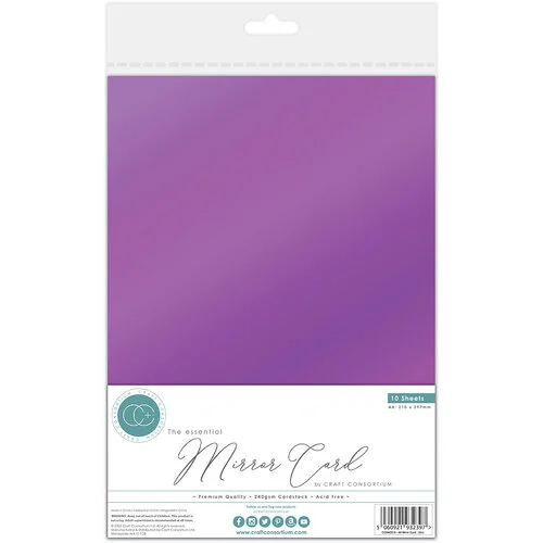 Craft Consortium - The Essential Mirror Card - A4 Mirror Card - Lilac