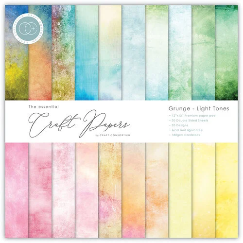 Craft Consortium - 12 x 12 Paper Pad - Grunge - Light Tones