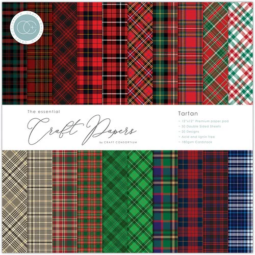Craft Consortium - 12 x 12 Paper Pad - Tartan 1 Craft Consortium - 12 x 12 Paper Pad - Tartan