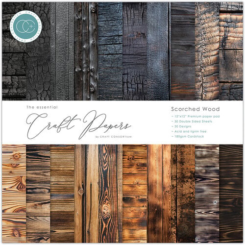 Craft Consortium - 12 x 12 Paper Pad - Scorched Wood 1 Craft Consortium - 12 x 12 Paper Pad - Scorched Wood