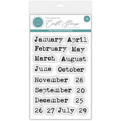 Craft Consortium - Clear Photopolymer Stamps - Journal - Months