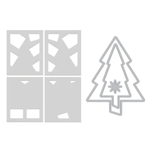 Hero Arts - Very Merry Collection - Die And Stencil Bundle - Tree