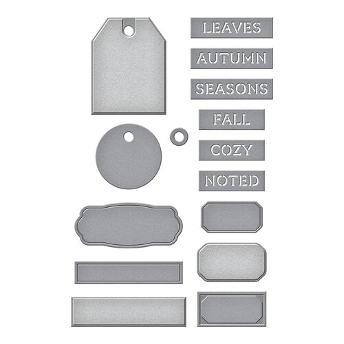 Spellbinders - Autumn Archives Collection - Etched Dies - Documenting Labels