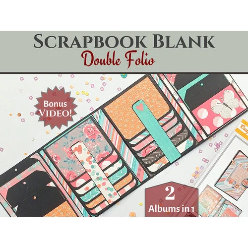 CrafTreat - Scrapbook Blanks - Double Folio - Black And Kraft Color