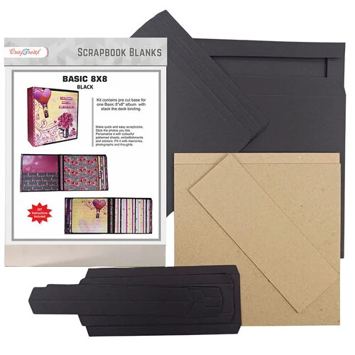 CrafTreat - Scrapbook Blanks - 8 x 8 Basic Album - Black 1 CrafTreat - Scrapbook Blanks - 8 x 8 Basic Album - Black