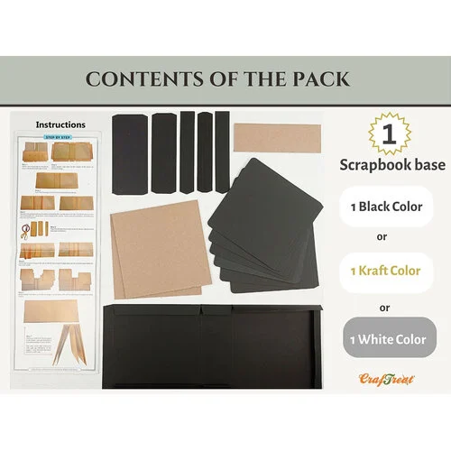 CrafTreat - Scrapbook Blanks - 8 x 8 Basic Album - Black 5 CrafTreat - Scrapbook Blanks - 8 x 8 Basic Album - Black