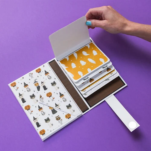 CrafTreat - Scrapbook Blanks - Quick Folio - Envelope Pocket Folio - Black, Kraft And White