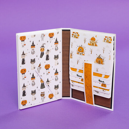 CrafTreat - Scrapbook Blanks - Quick Folio - Envelope Pocket Folio - Black, Kraft And White
