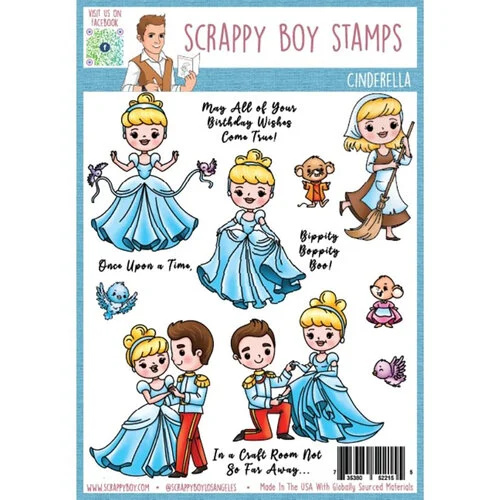 Scrappy Boy Stamps - Clear Photopolymer Stamps - Cinderella