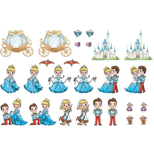 Scrappy Boy Stamps - Ephemera - Colored Die Cut Pieces - Cinderella