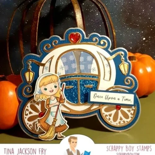 Scrappy Boy Stamps - Ephemera - Colored Die Cut Pieces - Cinderella