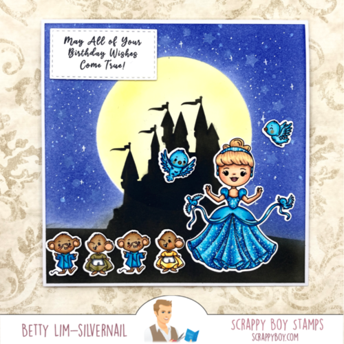 Scrappy Boy Stamps - Ephemera - Colored Die Cut Pieces - Cinderella