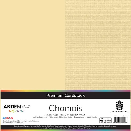 Arden Creative Studio - Premium Cardstock Collection - 12 x 12 - Chamois - 20 Sheets