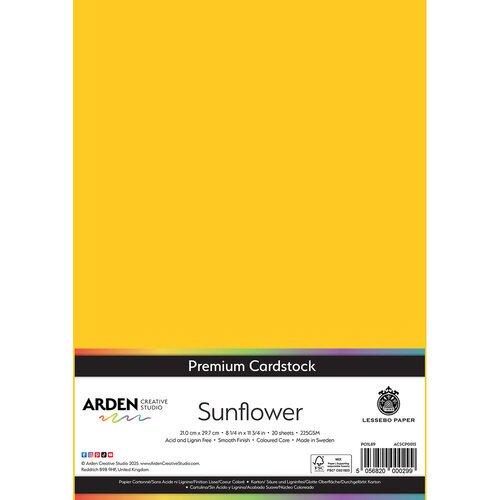 Arden Creative Studio - Premium Cardstock Collection - A4 - Sunflower - 20 Sheets 1 Arden Creative Studio - Premium Cardstock Collection - A4 - Sunflower - 20 Sheets