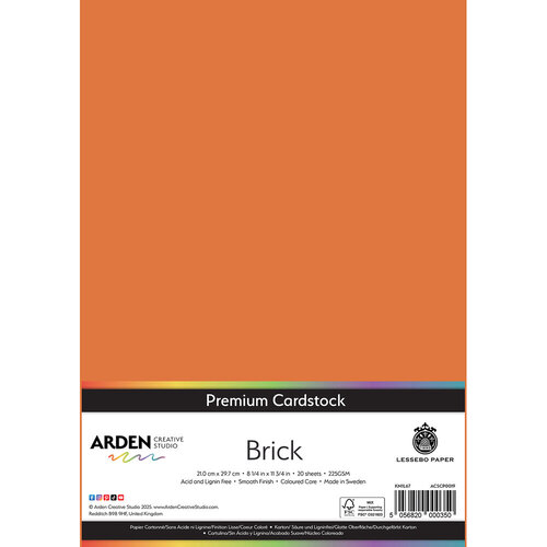 Arden Creative Studio - Premium Cardstock Collection - A4 - Brick - 20 Sheets