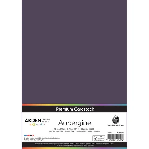 Arden Creative Studio - Premium Cardstock Collection - A4 - Aubergine - 20 Sheets 1 Arden Creative Studio - Premium Cardstock Collection - A4 - Aubergine - 20 Sheets