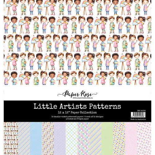 Paper Rose - Little Artists Collection - 12 x 12 Paper Pack - Patterns 1 Paper Rose - Little Artists Collection - 12 x 12 Paper Pack - Patterns